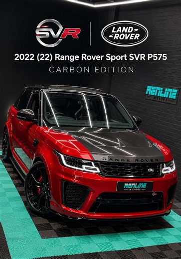 2022 (22) Land Rover Range Rover Sport SVR Carbon Edition 🔥 5.0L Petrol P575 V8 AWD Full Land Rover Service history Finished in Italian Racing Red / Firenze Red Pearl contrasting with the exposed carbon pack exterior, this is a really unique and eye catching combination. Contact us if your interested 📞 #RENLINEMOTORS #svr #jeepsoftiktok #carscene #fyp