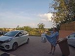 Awkward moment homeowner accidentally flashes her neighbour during first meeting