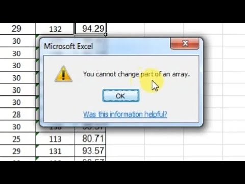 Microsoft Excel Issue | You Can Not Change the Part of an Array #exceltips #exceltricks #Microsoft