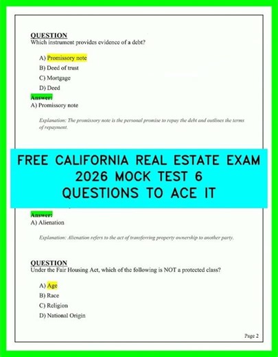 2026 California Real Estate Exam Prep | Mock Test 6 | Top Questions to Pass First Try