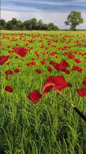 Painting Poppies in Oil #art #painting #satisfying