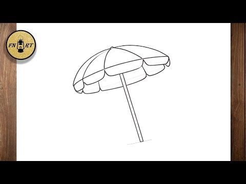 How to draw a beach umbrella easy