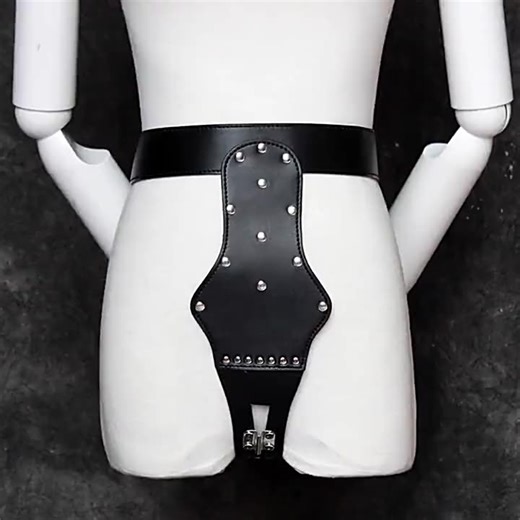 SM Sexuality Leather Chastity Pants for Women with Locking Anal Plug-Sex Toys