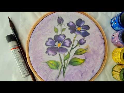 Easy floral Silk Painting | Gutta & Salt Technique | Silk Painting for Beginners
