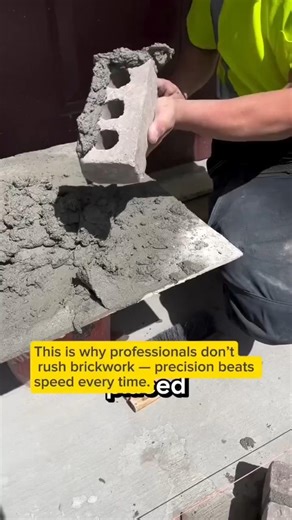 This Bricklaying Method Looks Slow… But It’s Insanely Precise 😳🧱 #Construction #Masonry #DIY