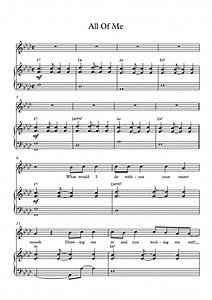 John Legend All of me Sheet Music and Piano Tutorial