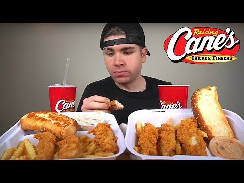 First time Eating Raising Cane’s Mukbang! Tenders + 22oz Cup of Sauce ..Hype?!