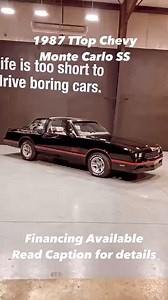 1987 Chevy Monte Carlo SS Aero Coupe. $29,995. Classic Car Sales, Buying, Consignment, Repair Rolling Museums Huntsville AL 35806 256-801-4409 ( Land line)256-621-7922 ( Shop cell) FaceTime available https://www.rollingmuseums.com/details/used-1987-chevrolet-monte-carlo/102768430 | Rolling Museums