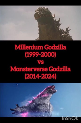 Millenium Godzilla (1999-2000) vs Monsterverse Godzilla (2014-2024) #godzilla #battle #vsedit #kaiju