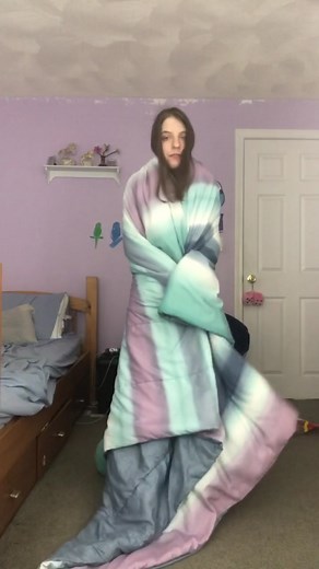 This can also be referred to as a Blanket Burrito I love to do this it makes me feel all cozy and safe haha