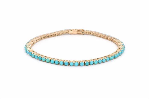 Natural Turquoise Tennis Bracelet Gold: Minimalist Everyday Jewelry, December Birthstone Bracelet, Gift for Her - Etsy
