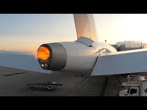 Airbus, A350, APU start close up.