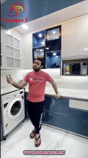 Optimizing Washing Machine Space in Your Modular Kitchen #viralshort #kitchen