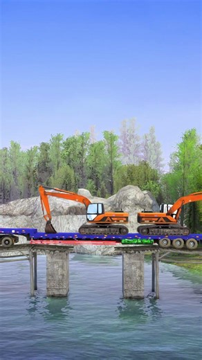 Deadly bridge: Excavator-loading truck nearly gets stuck while crossing