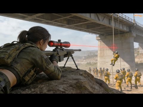 Japanese soldiers plant a bomb under a bridge,but a female sniper drops them with perfect headshots.