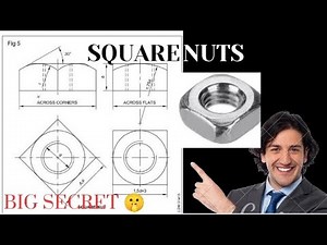 Square nut || Engineering drawing