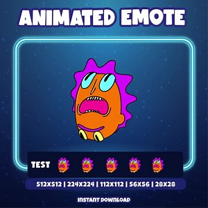Rick Morph Animated Emote - Neon Fusion Meme Reaction for Twitch, Discord, Kick - Instant Download - Etsy