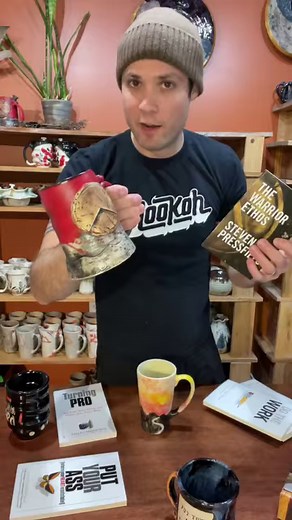 DAMNFINEMUGSANDBOOKS.COM, a new website dedicated to handcrafted mugs inspired by Steven Pressfield’s books. Available now through Sunday, 4/23, 4pm Central | Cherrico Pottery