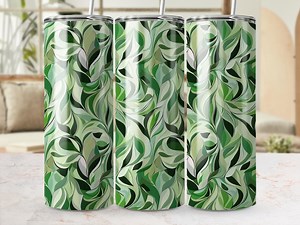 Green Abstract Leaves Tumbler Wrap, Seamless Floral PNG (digital Download) - Etsy Australia