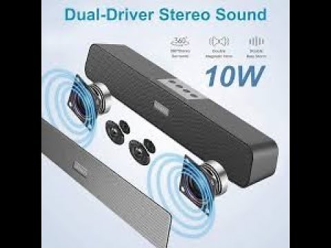 LEERFEI E91 Bluetooth Wireless Desktop Sound bar Speaker with all devices PC, Laptop, Phone. Lcd