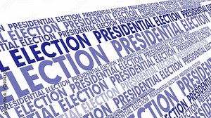 Background of presidential election voting candidate political politics presidential election text white background, infographic, debate Stock Video