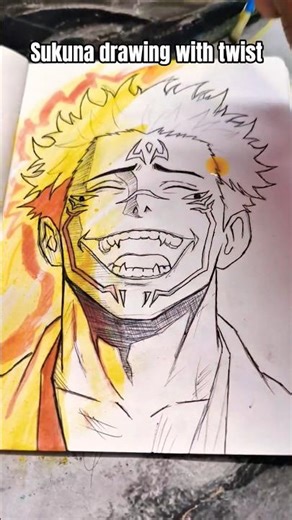 draw sukuna king of curse 💥🤯#gbtart #jjk #sukuna #ytshorts