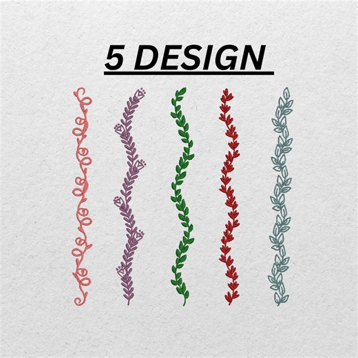 Leaf Vine Border Embroidery Design - Etsy