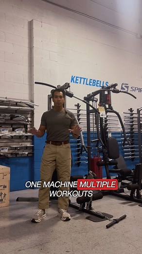 This is the Body-Solid BSG10X Multi-Station Gym. → Traditional press bar for maximum chest concentration → Lat pulldown station allows unlimited, full range of motion → 160 lb. (73kg) selectorized weight stack → Easy to use, space saving, no-cable-change design Follow us for more equipment break downs and contact your local Body-Solid dealer to get your hands on this machine!  | Body-Solid | Facebook