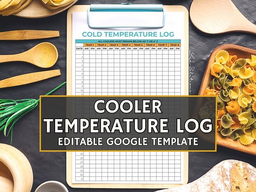 Cooler Temperature Log, Temperature Safety Record, Cooler Temperature Tracker, HACCP Form for Restaurants, Google Sheets Editable Template - Etsy
