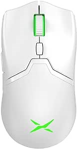 DeLUX M800PRO Wireless Gaming Mouse, PAW 3370 Sensor, Tri-mode Connection, TTC Encoder Wheel, 19000DPI, 70g Super Lightweight, 56Hr Battery, 6 Programmable Buttons & LOD Adjustment, for PC/Mac (White)