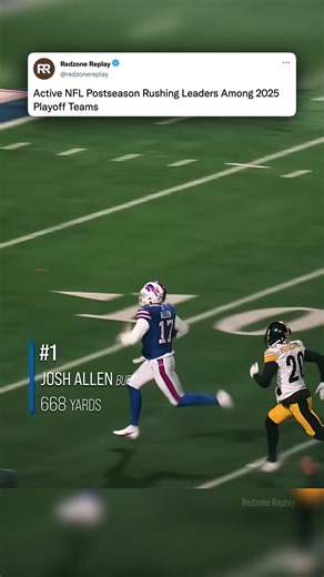 Most career postseason rushing yards among 2025 playoff teams #nfl #playoffs #postseason #quarterback