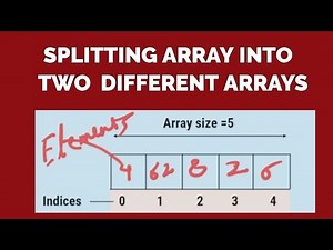 SPLITTING OF ARRAY INTO TWO DIFFERENT ARRAYS