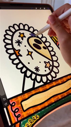 1.1K views · 77 reactions | iPad Pro 12.9” - Apple Pencil 2nd Gen - Procreate App - brushes: marcel - ‘color me boo-tiful’ coloring book both from my shop! 珞勺 #ipad #boo #halloween #procreate #applepencil | Brush And Barley | Facebook