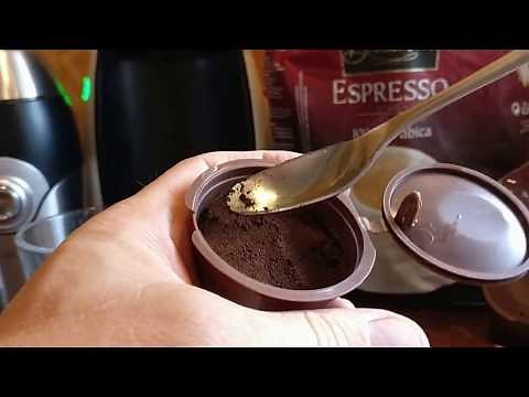 Coffee hack (Dolce Gusto refillable capsule and Lidl espresso beans).
