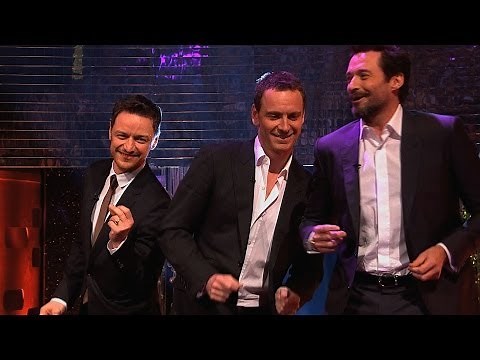 Hugh Jackman, Michael Fassbender & James McAvoy dance to Blurred Lines - The Graham Norton Show
