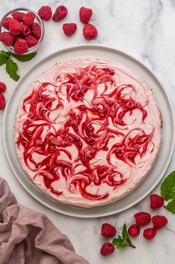 No Bake Raspberry Cheesecake