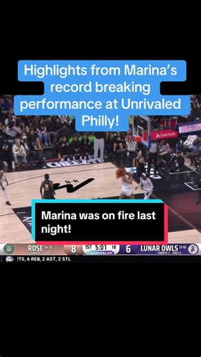 Highlights from Marina’s record breaking performance from last night! clips-unrivaled #unrivaled #unrivaledbasketball #highlights #womensbasketball #womenshoops