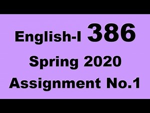 AIOU Code 386 Solved Assignment No.1 Spring 2020