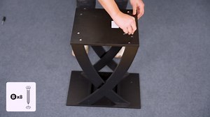 HOOBRO Narrow End Table, X-Design Narrow Side Table with Storage Shelf, Slim Night Stand Bedside Table for Small Space, Living Room, Bedroom, Black BK356BZ01N1