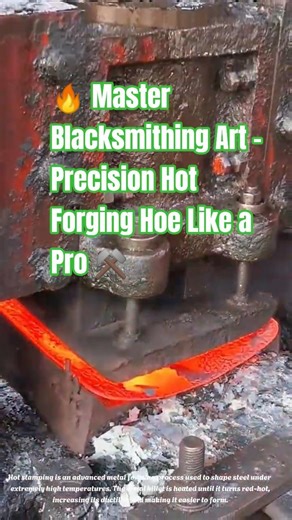 🔥 Master Blacksmithing Art – Precision Hot Forging Hoe Like a Pro ⚒️#machine