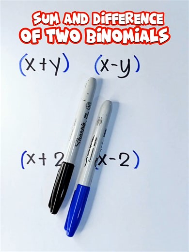 SUM AND DIFFERENCE OF TWO BINOMIALS!!! #maths #mathteachergon #TeacherGon #math #mathtutorial #mathtutorials #mathtutor | Math Tutorials