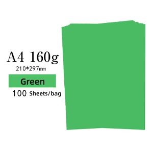 [Hot Item] 160GSM A4 210X297mm (8.3X11.7 inch) Multi-Fuctional Colorful Cardstock Card Stock Colored Paper for Handcraft/Book Cover 100 Sheets/Bag--Green