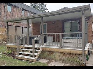 Patio Cover With Aluminum Railing, Decking and Privacy Wall
