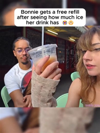 Bonnie gets a free refill after seeing how much ice her drink has 😭😬 #arky #bonnie