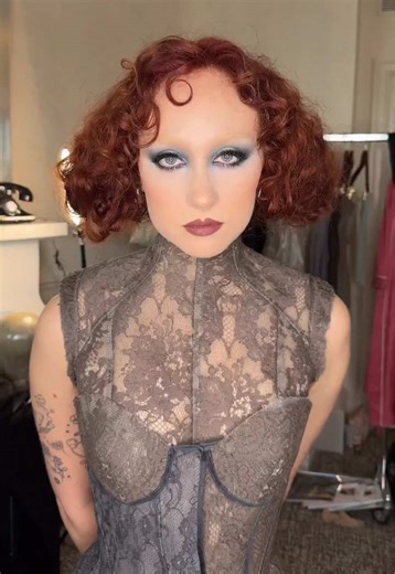 close-up look at chappell roan’s faux bob for acne studios womenswear f/w show for paris fashion week! via lacyredway on ig #chappellroan #midwestprincess #hottogo #pinkponyclub #thesubway