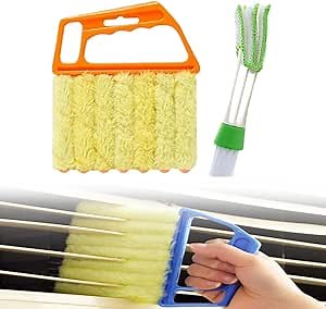 Blind Cleaner Tool, Detachable Window Blind Cleaner Duster Tool, 7 Fingers Dusting Cleaner Mini Blind Duster Brush for Blinds Air Conditioner Vents Fans Car Vents Dust Dirt Cleaning (D)