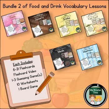 Bundle 2 of Food and Drink Vocabulary Lessons