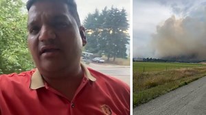 Wildfire in U.S. burns toward B.C.