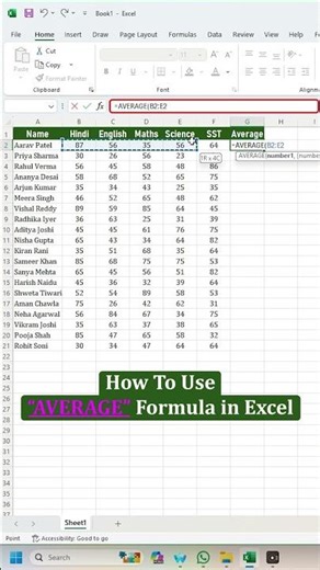 How To Calculate Average In Excel 2026 | AVERAGE Formula For Beginners (Step-by-Step) In 20 Seconds