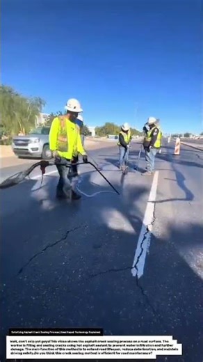 Satisfying Asphalt Crack Sealing Process | Road Repair Technology Explained.